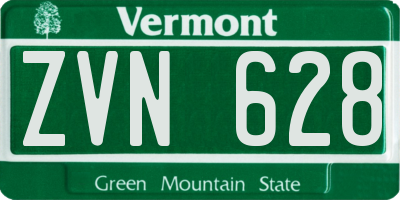 VT license plate ZVN628