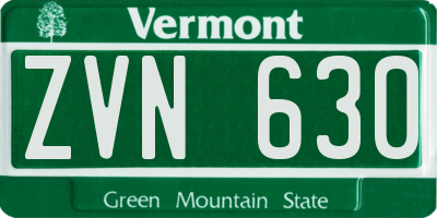 VT license plate ZVN630