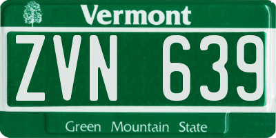 VT license plate ZVN639