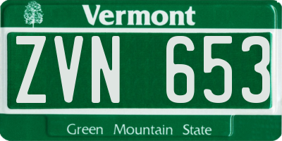 VT license plate ZVN653