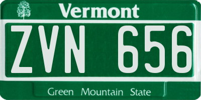 VT license plate ZVN656