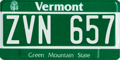 VT license plate ZVN657