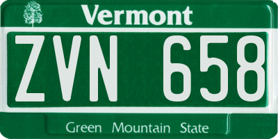 VT license plate ZVN658