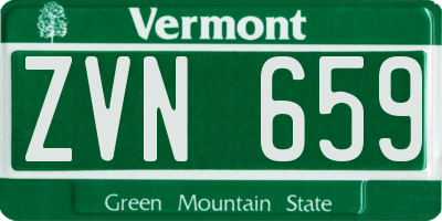 VT license plate ZVN659