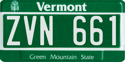 VT license plate ZVN661