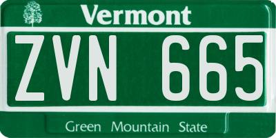 VT license plate ZVN665