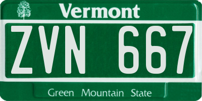 VT license plate ZVN667