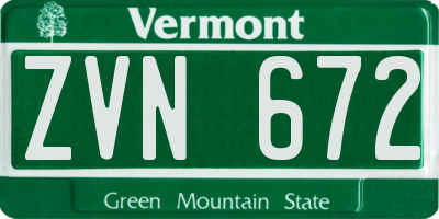 VT license plate ZVN672