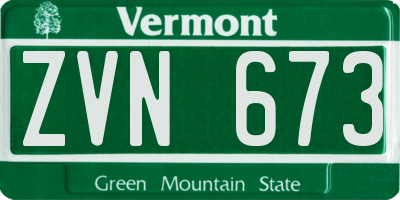 VT license plate ZVN673