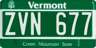 VT license plate ZVN677