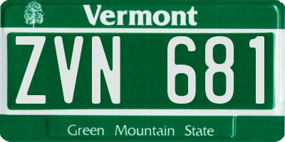 VT license plate ZVN681