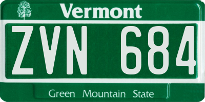VT license plate ZVN684
