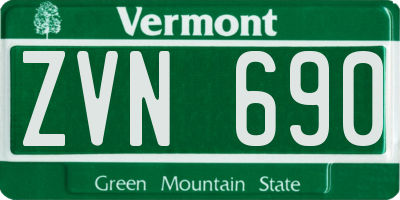 VT license plate ZVN690