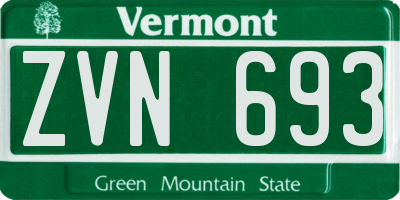 VT license plate ZVN693