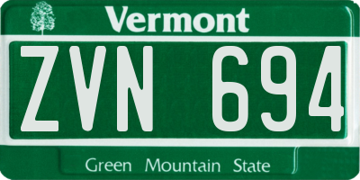 VT license plate ZVN694