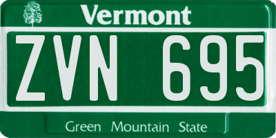 VT license plate ZVN695