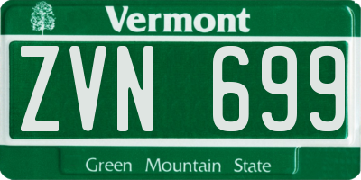 VT license plate ZVN699