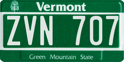 VT license plate ZVN707