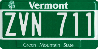 VT license plate ZVN711