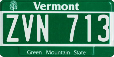 VT license plate ZVN713