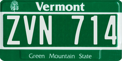 VT license plate ZVN714