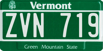 VT license plate ZVN719