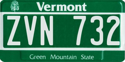 VT license plate ZVN732
