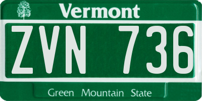 VT license plate ZVN736