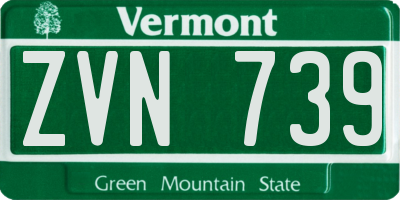 VT license plate ZVN739