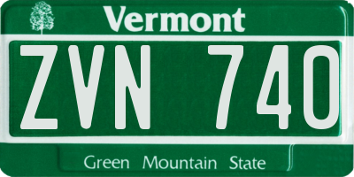 VT license plate ZVN740