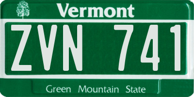 VT license plate ZVN741