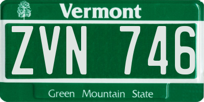 VT license plate ZVN746