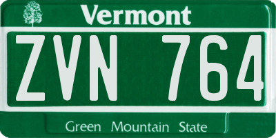 VT license plate ZVN764