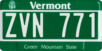 VT license plate ZVN771