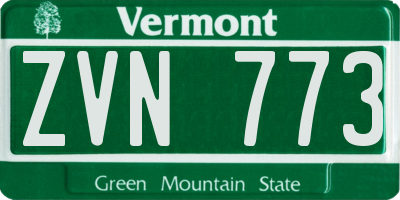 VT license plate ZVN773