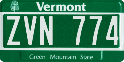 VT license plate ZVN774