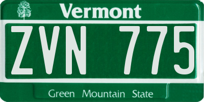 VT license plate ZVN775