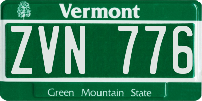 VT license plate ZVN776