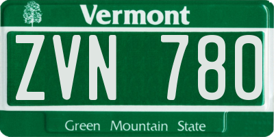VT license plate ZVN780
