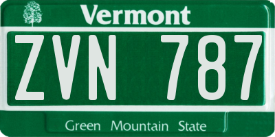 VT license plate ZVN787