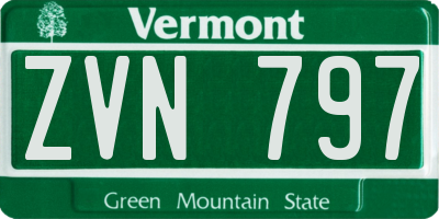 VT license plate ZVN797