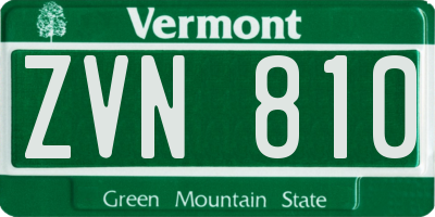 VT license plate ZVN810