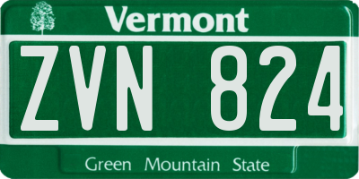 VT license plate ZVN824
