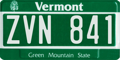 VT license plate ZVN841