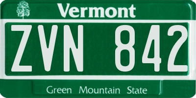 VT license plate ZVN842