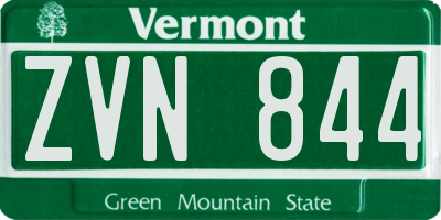 VT license plate ZVN844