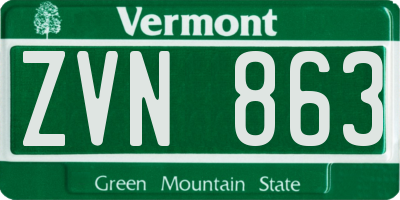 VT license plate ZVN863