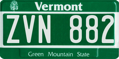VT license plate ZVN882
