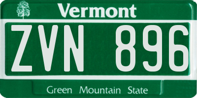 VT license plate ZVN896