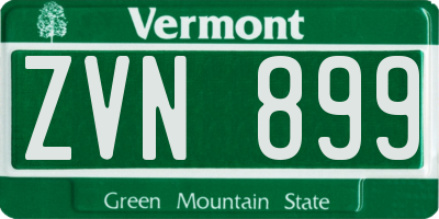 VT license plate ZVN899